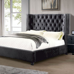 Cayla Dark Gray Cal.King Bed - Ornate Home