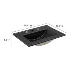 Cayman Black 24" Bathroom Sink - Ornate Home