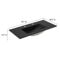 Cayman Black 36" Bathroom Sink - Ornate Home