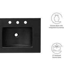 Cayman Black 48" Double Basin Bathroom Sink - Ornate Home
