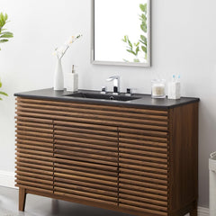 Cayman Black 48" Single Basin Bathroom Sink - Ornate Home