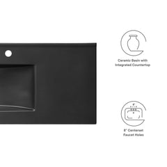 Cayman Black 48" Single Basin Bathroom Sink - Ornate Home