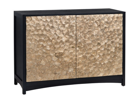 Cayman Black/Gold Capiz Shell 2 Door Cabinet - Ornate Home