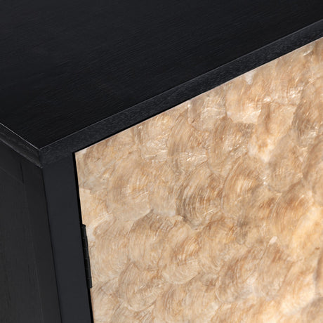 Cayman Black/Gold Capiz Shell 2 Door Cabinet - Ornate Home