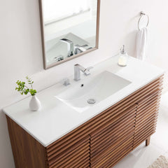 Cayman White 48" Single Basin Bathroom Sink - Ornate Home