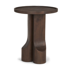 Cayson Dark Brown Sculptural Round Accent Table - Ornate Home