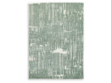 Cayworth Teal/White 5' x 7' Rug - Ornate Home