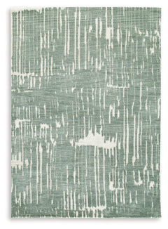 Cayworth Teal/White 5' x 7' Rug - Ornate Home