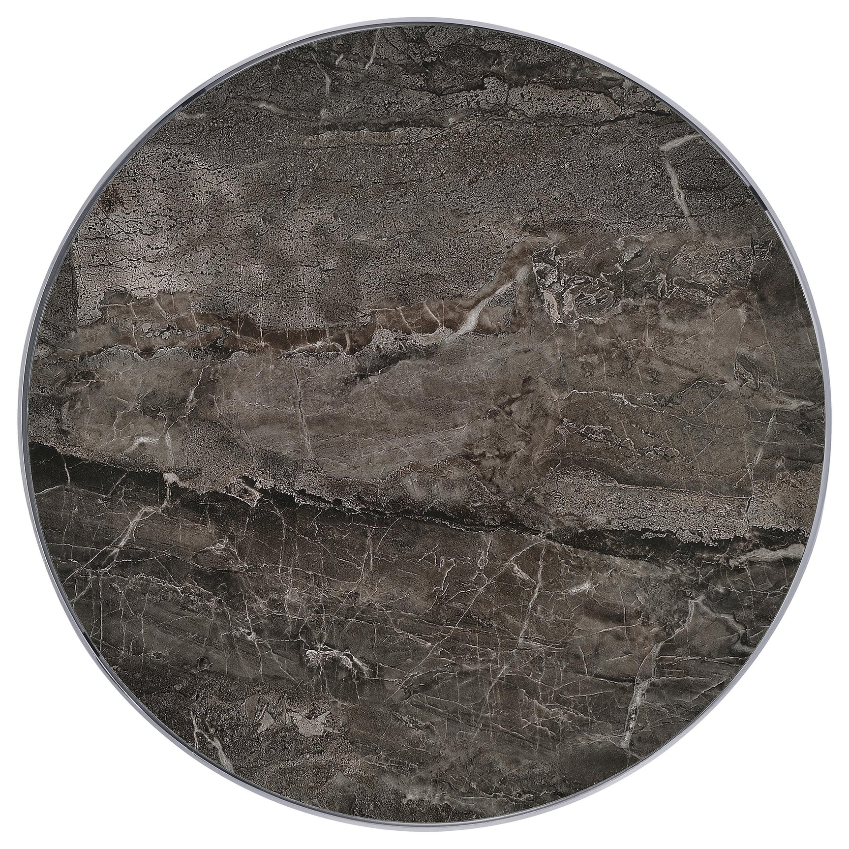 Cazen Grey Round Faux Marble Top Pedestal Side Table - Ornate Home