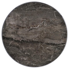 Cazen Grey Round Faux Marble Top Pedestal Side Table - Ornate Home