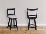 Cecil Black/Dove 24" Swivel Pub Stool (Set of 2) - Ornate Home