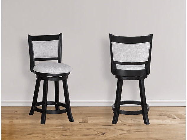 Cecil Black/Dove 24" Swivel Pub Stool (Set of 2) - Ornate Home