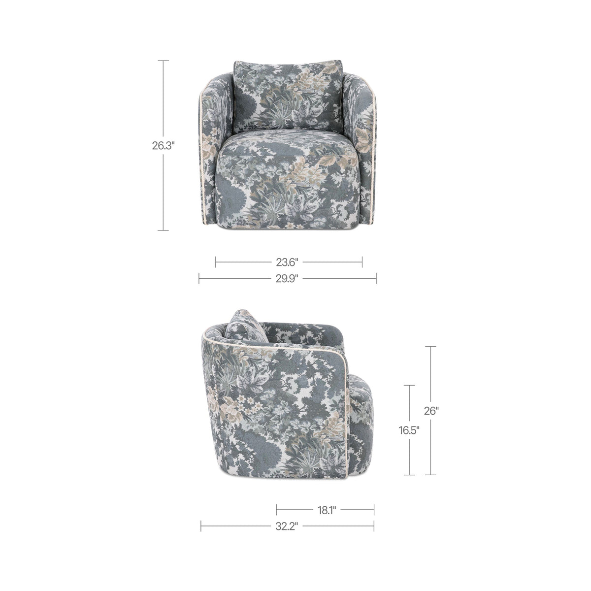 Cecil Blue Tapestry Accent Chair - Ornate Home