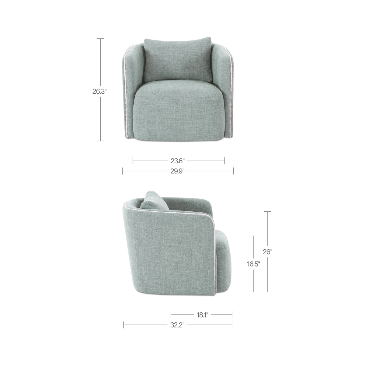 Cecil Light Blue Accent Chair - Ornate Home