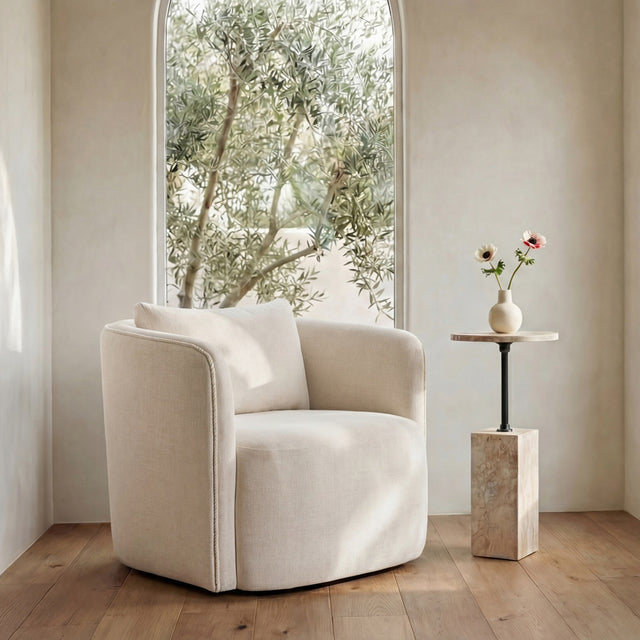 Cecil Warm White Accent Chair - Ornate Home