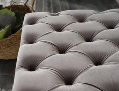 Cecilia Grey Storage Ottoman - Ornate Home