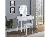 Cecilia White Vanity Table & Stool - Ornate Home