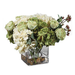 Cecily Green/White Hydrangea Bouquet - Ornate Home