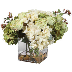 Cecily Green/White Hydrangea Bouquet - Ornate Home