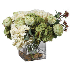 Cecily Green/White Hydrangea Bouquet - Ornate Home