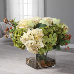 Cecily Green/White Hydrangea Bouquet - Ornate Home