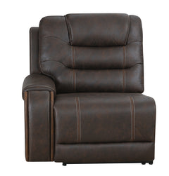 Cedar Brown Fabric 6-Pc Dual Power Reclining Sectional with 2 Power Recliners - Ornate Home