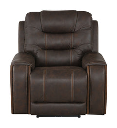 Cedar Brown Fabric Dual Power Reclining Chair - Ornate Home