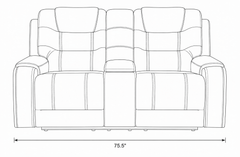 Cedar Brown Fabric Dual Power Reclining Loveseat with Console - Ornate Home