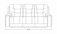 Cedar Brown Fabric Dual Power Reclining Sofa - Ornate Home