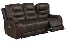 Cedar Brown Fabric Dual Power Reclining Sofa - Ornate Home