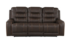 Cedar Brown Fabric Dual Power Reclining Sofa - Ornate Home