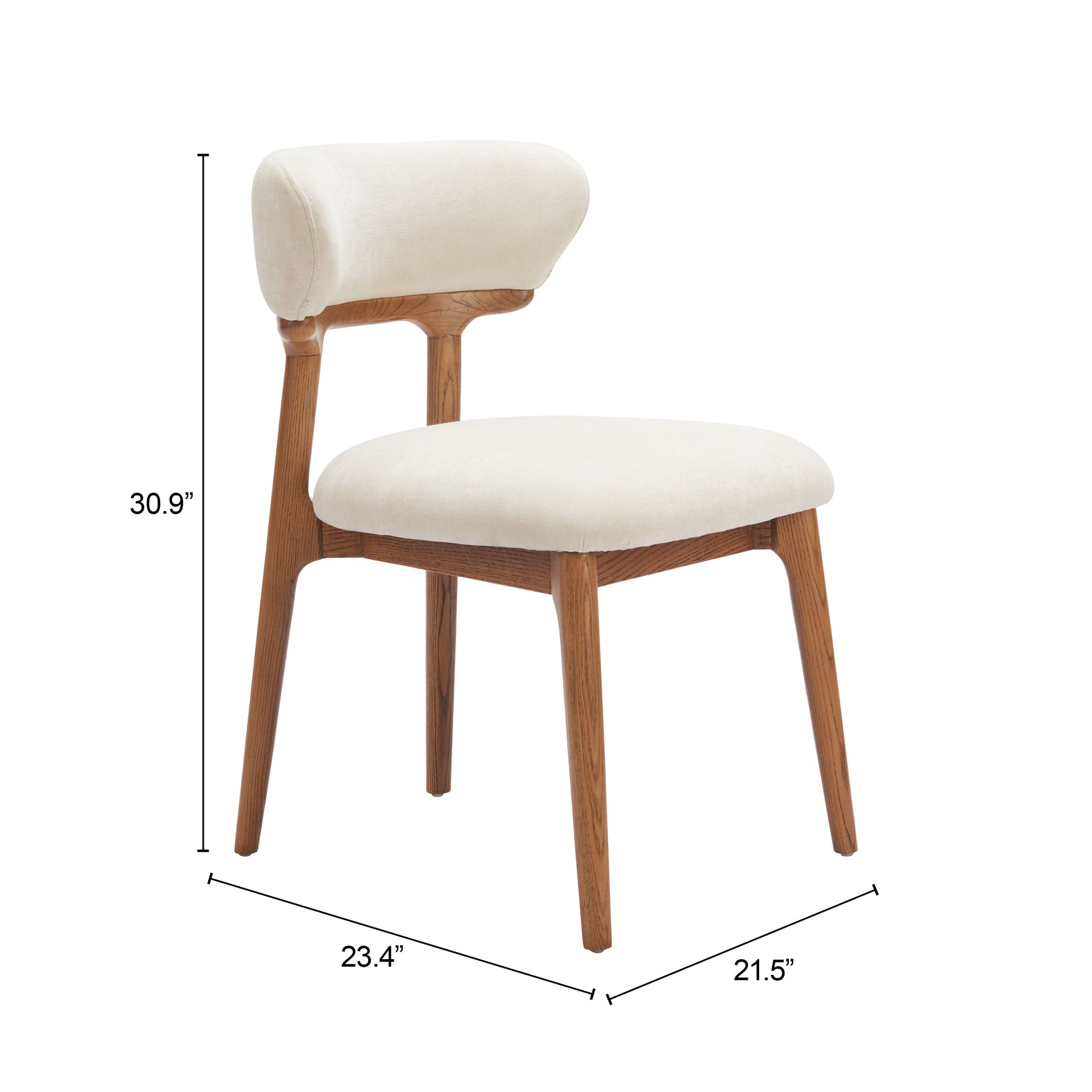 Cedar White & Walnut Dining Chair (Set of 2) - Ornate Home
