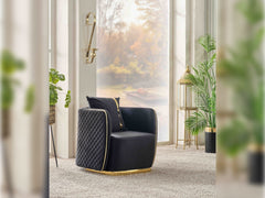 Ceko Black 3-pieces (Sofa & Loveseat & Chair) Living Room Set - Ornate Home