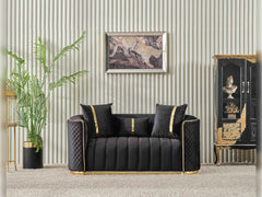 Ceko Black 3-pieces (Sofa & Loveseat & Chair) Living Room Set - Ornate Home