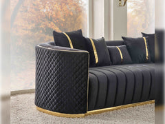 Ceko Black Stationary Sofa - Ornate Home