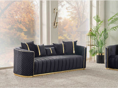 Ceko Black Stationary Sofa - Ornate Home