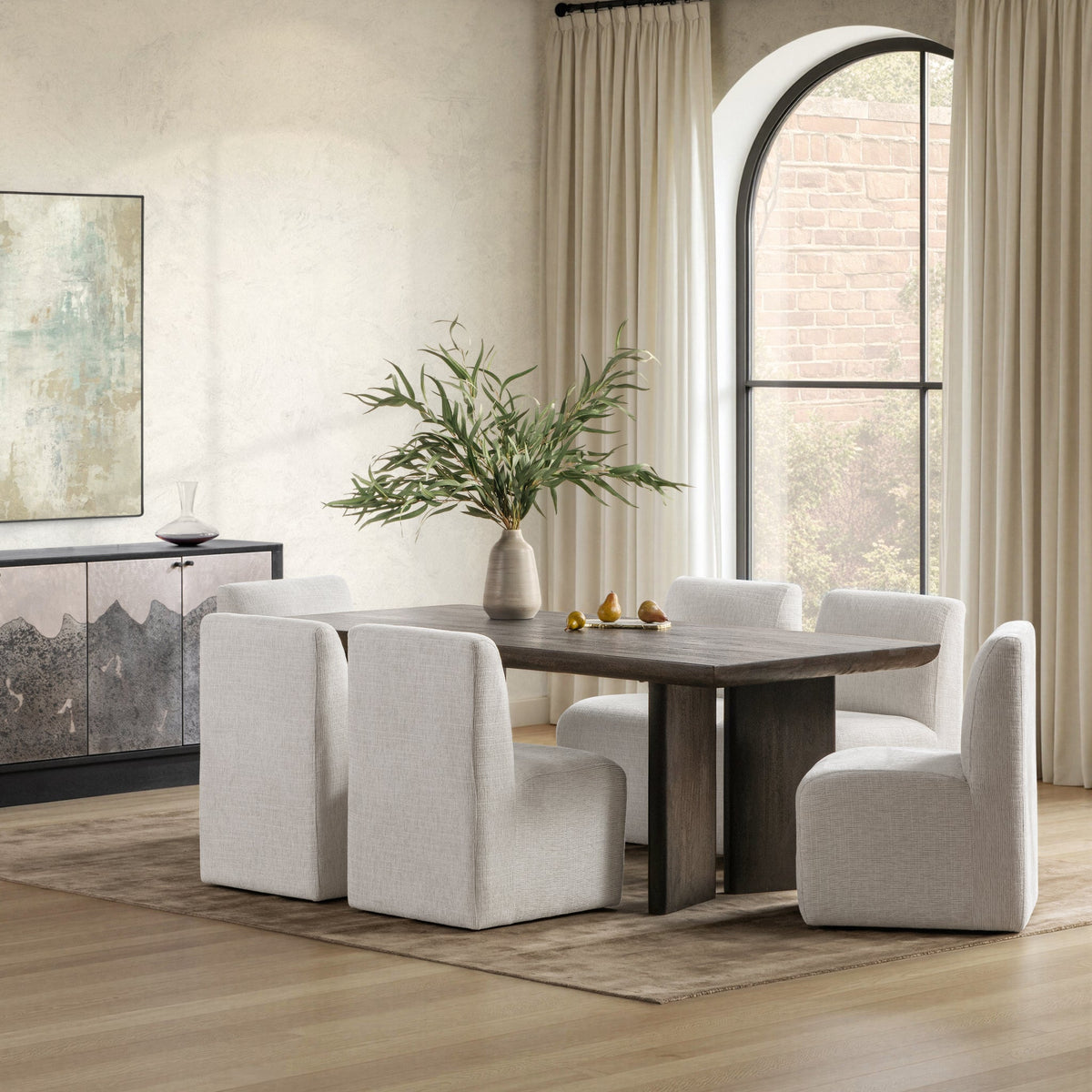 Celadon Truffle Brown 84" Rectangular Dining Table