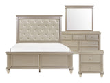 Celandine Off-White/Silver 4-piece Queen Bedroom Set - Ornate Home
