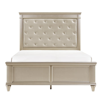 Celandine Off-White/Silver 5-Piece Queen Bedroom Set - Ornate Home