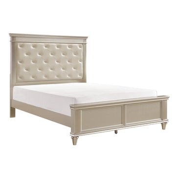 Celandine Off-White/Silver 5-Piece Queen Bedroom Set - Ornate Home
