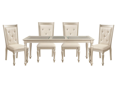 Celandine Silver 5-piece Dinig Table Set - Ornate Home