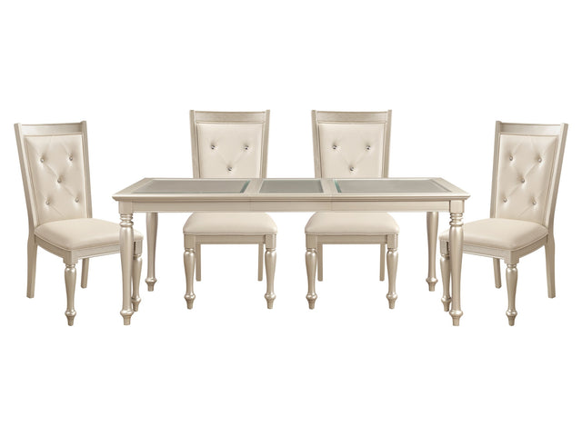 Celandine Silver 5-piece Dinig Table Set - Ornate Home