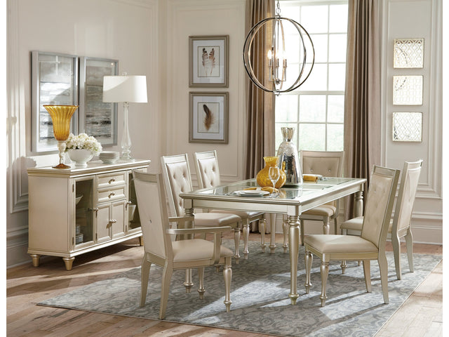 Celandine Silver 7-Piece Dining Table Set - Ornate Home