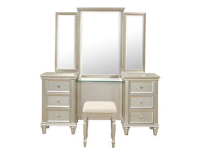 Celandine Silver Vanity Dresser with Mirror - Ornate Home