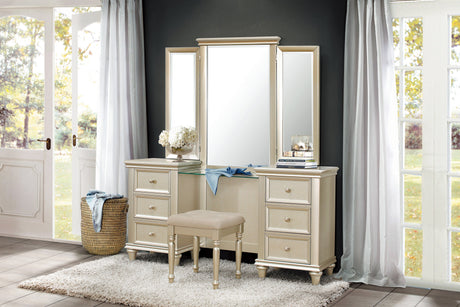 Celandine Silver Vanity Dresser with Mirror - Ornate Home