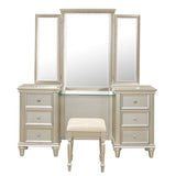 Celandine Silver Vanity Dresser with Mirror - Ornate Home