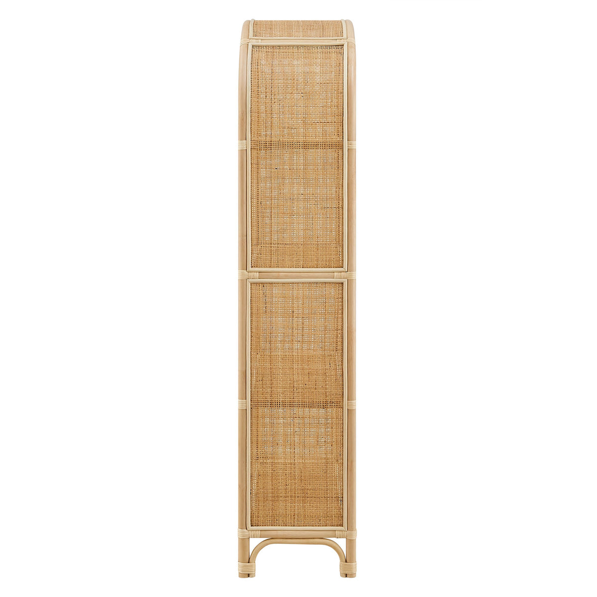 Celeste 67 Inch Tall Arched Natural Rattan Bookshelf - Ornate Home