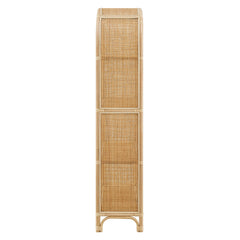 Celeste 67 Inch Tall Arched Natural Rattan Bookshelf - Ornate Home