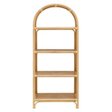 Celeste 67 Inch Tall Arched Natural Rattan Bookshelf - Ornate Home