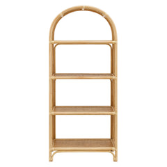 Celeste 67 Inch Tall Arched Natural Rattan Bookshelf - Ornate Home